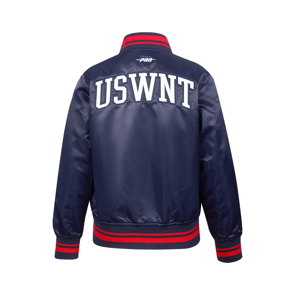 Pro Standard Big Kids' US Soccer Team Classic Chenille Ribbed Navy/Red Satin Jacket